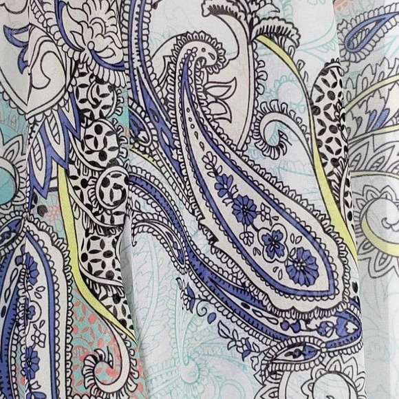 Soft Surroundings Kimono Cardigan Women's Medium Multicolor Paisley Sheer - Picture 4 of 8